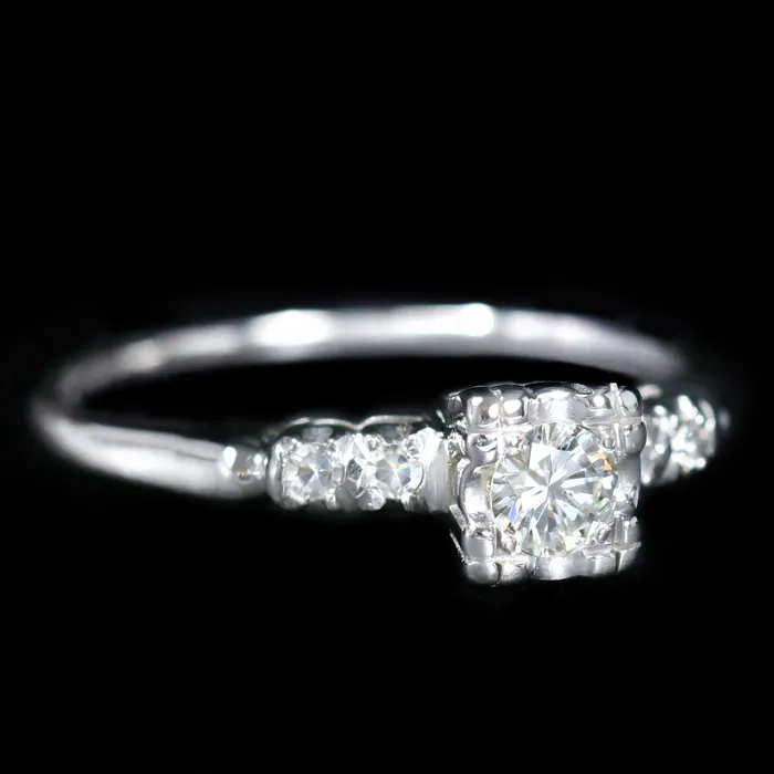 Rings OTC Estate 022 Carat Round Brilliant Cut Diamond Engagement Ring