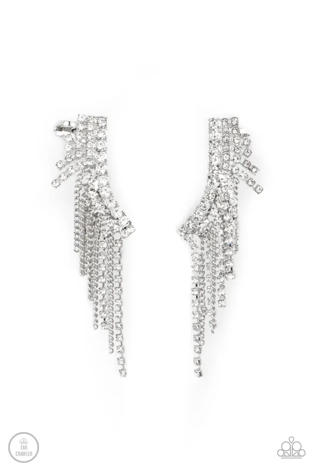 Rings Paparazzi Accessories Thunderstruck Sparkle White