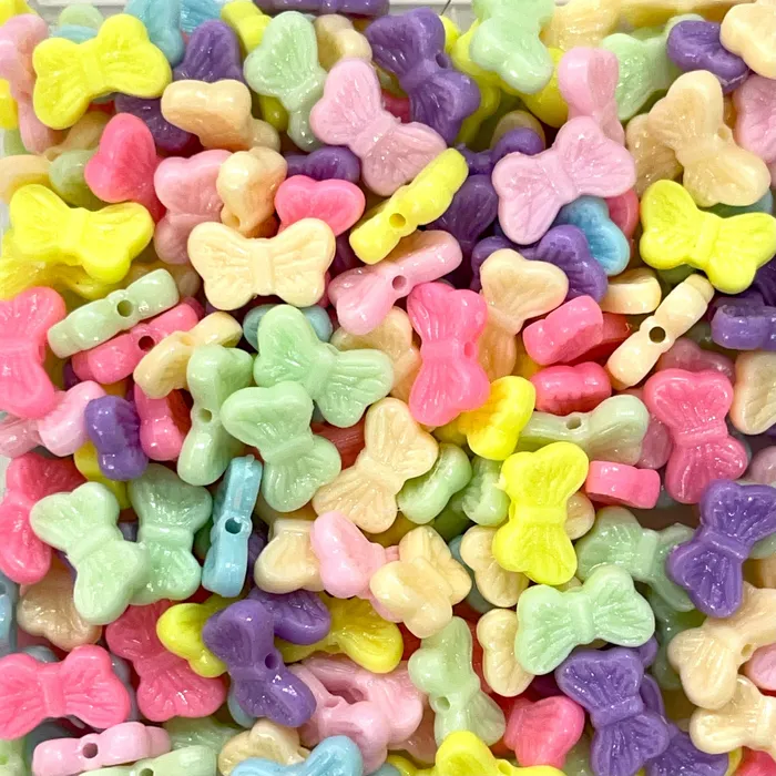 Rings Peppy Beads Acrylic Bow Tie Beads Assorted 50 Gr Pack Approx 200 Beads