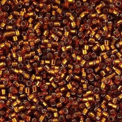 Rings Peppy Beads DB0144 Silver Lined Amber Miyuki Delica 110