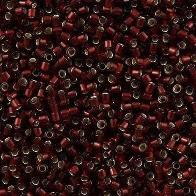 Rings Peppy Beads DB1685 Silver Lined Glazed DkCranberry Miyuki Delica 110