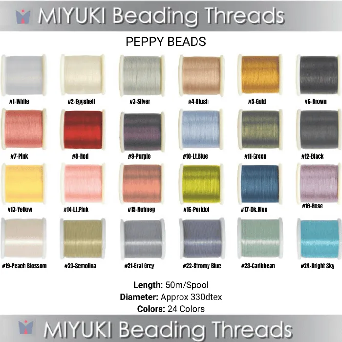 Rings Peppy Beads Miyuki Beading Thread50 Meter SpoolColor 1 White Rings Peppy Beads Miyuki Beading Thread50 Meter SpoolColor 1 White