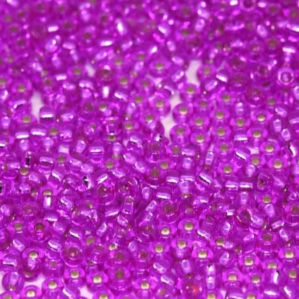 Rings Peppy Beads Miyuki Seed Beads 110 Silver Lined Dyed Hot Lavender 1339NEW