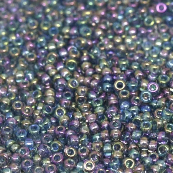 Rings Peppy Beads Miyuki Seed Beads 110 Transparent Blue Grey Rainbow Gold Luster 2444NEW