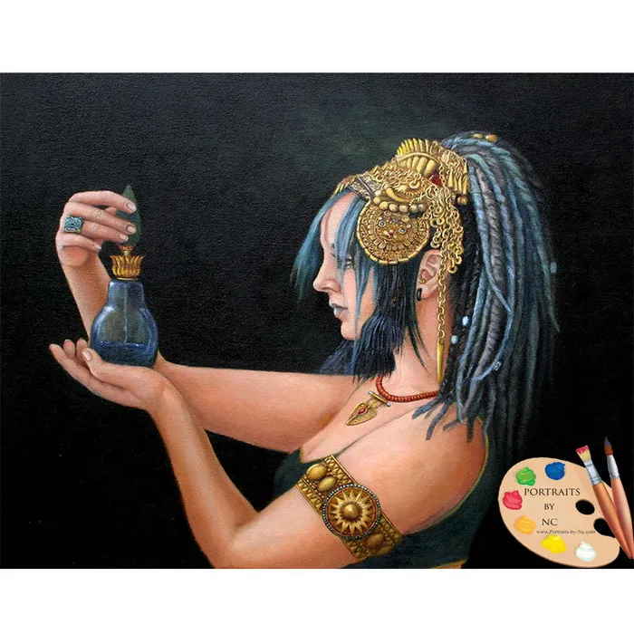 Rings Portraits by NC Cosplay Custom Portrait Woman Portrait Blue Tribe