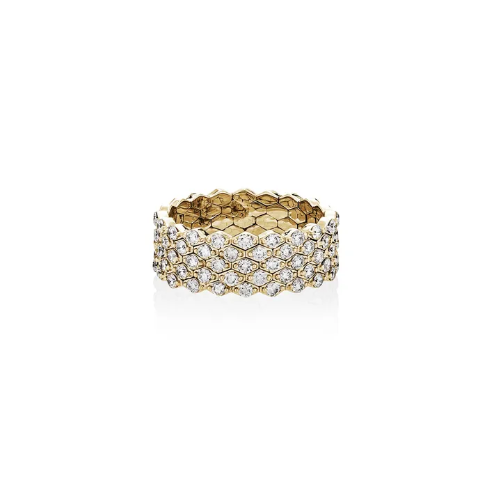 Rings RACHEL LYNN CHICAGO Yellow Gold and Diamond Chain Link Ring