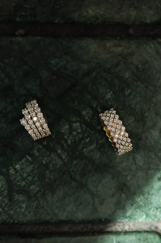 Rings RACHEL LYNN CHICAGO Yellow Gold and Diamond Chain Link Ring