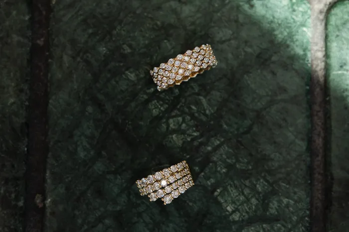 Rings RACHEL LYNN CHICAGO Yellow Gold and Diamond Chain Link Ring