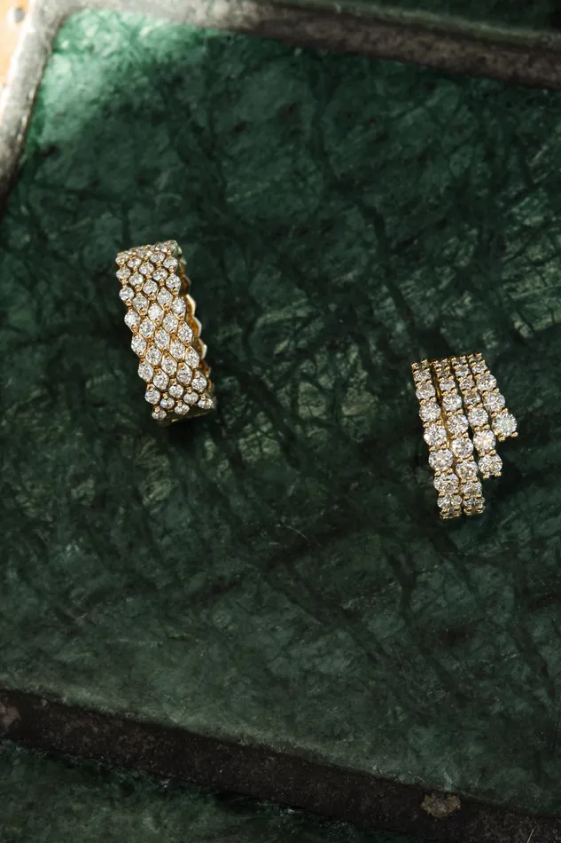 Rings RACHEL LYNN CHICAGO Yellow Gold and Diamond Chain Link Ring