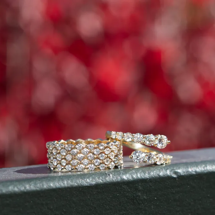 Rings RACHEL LYNN CHICAGO Yellow Gold and Diamond Chain Link Ring