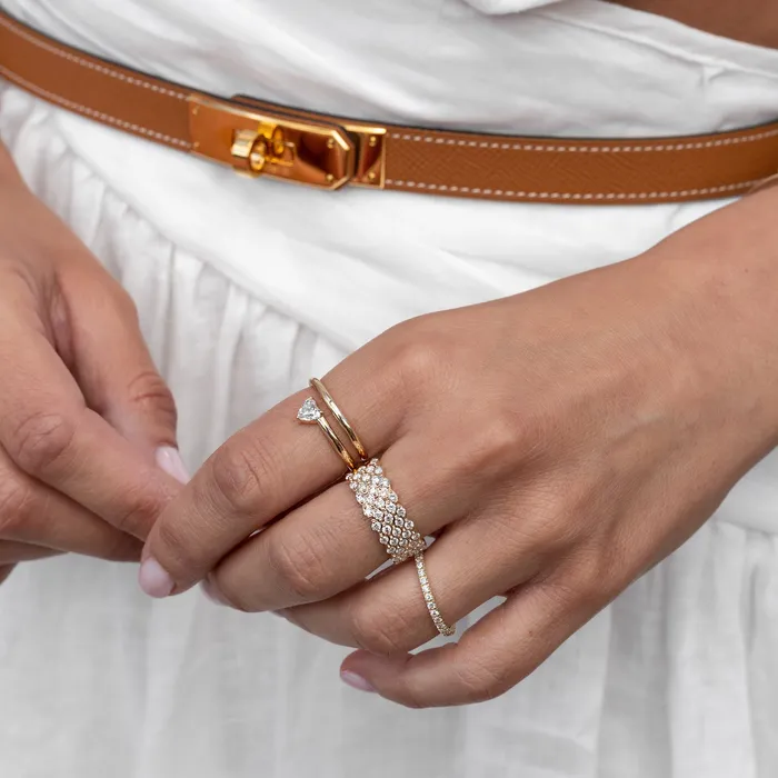Rings RACHEL LYNN CHICAGO Yellow Gold and Diamond Chain Link Ring