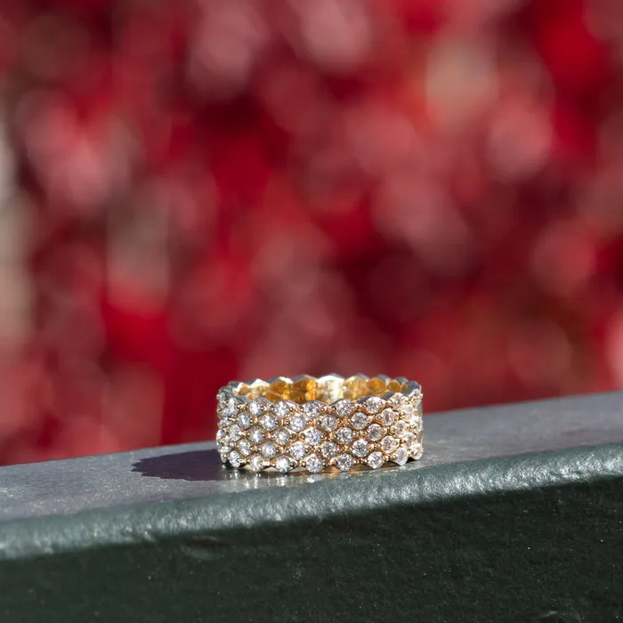 Rings RACHEL LYNN CHICAGO Yellow Gold and Diamond Chain Link Ring