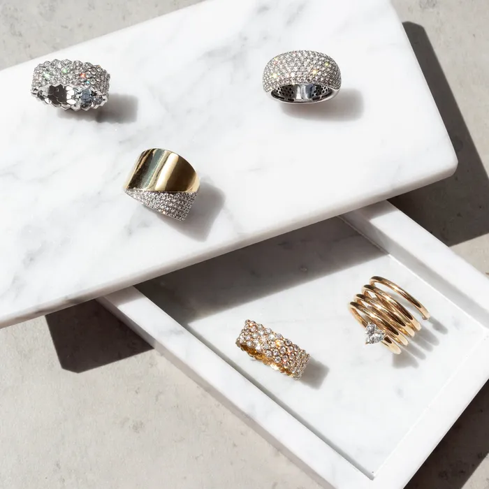 Rings RACHEL LYNN CHICAGO Yellow Gold and Diamond Chain Link Ring