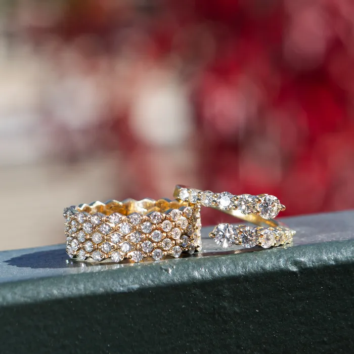 Rings RACHEL LYNN CHICAGO Yellow Gold and Diamond Chain Link Ring