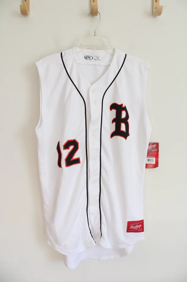 Rings Rawlings NEW Rawlings White 12 Baseball Jersey M