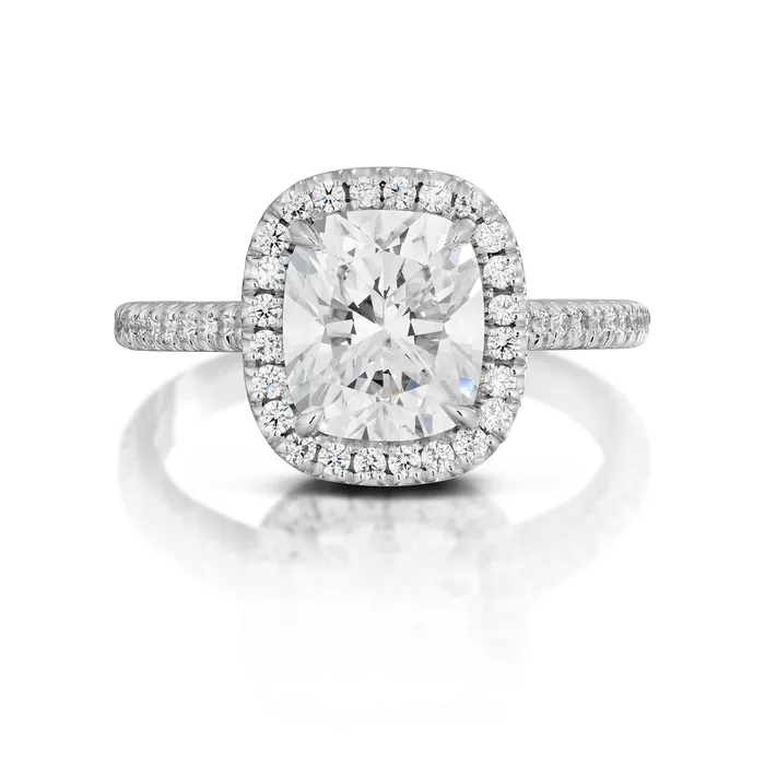 Rings Stephen Silver 211 Carat Cushion Cut Diamond Halo Ring