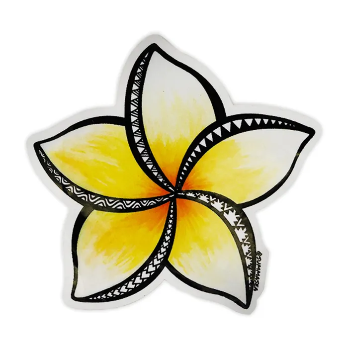 Rings SummaSea Contourcut Plumeria Vinyl Sticker SUMMASEA