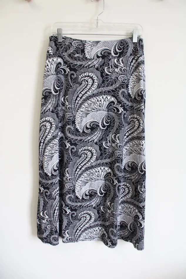 Rings Talbots Talbots Black White Patterned Knit Skirt S Petite