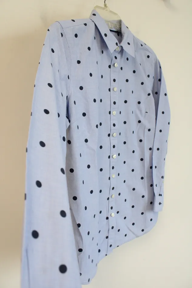 Rings Talbots Talbots Blue Navy Polka Dotted Cotton Button Down Shirt S Petite Rings Talbots Talbots Blue Navy Polka Dotted Cotton Button Down Shirt S Petite
