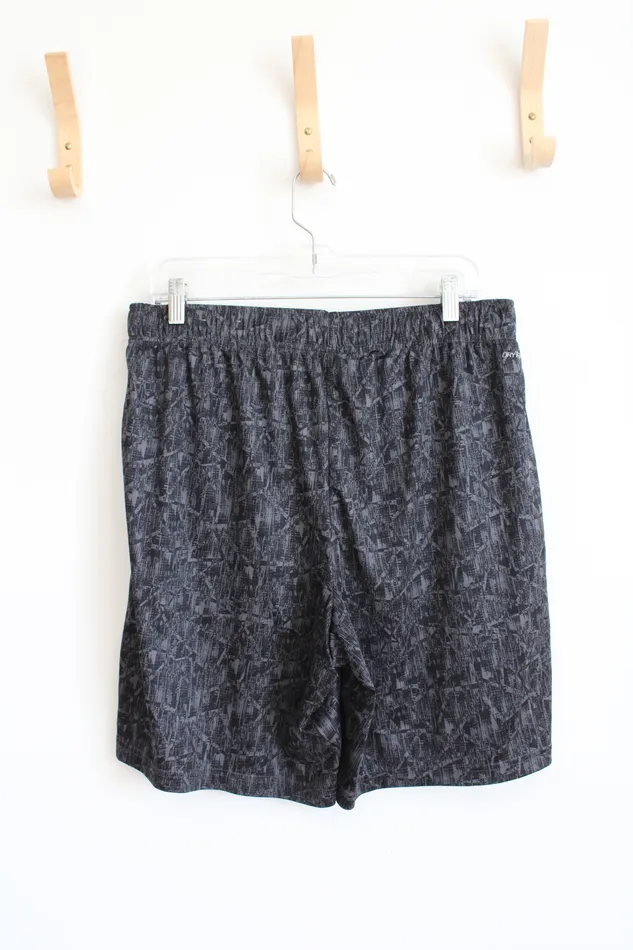 Rings Tek Gear Tek Gear DryTek Black Gray Patterned Athletic Shorts L