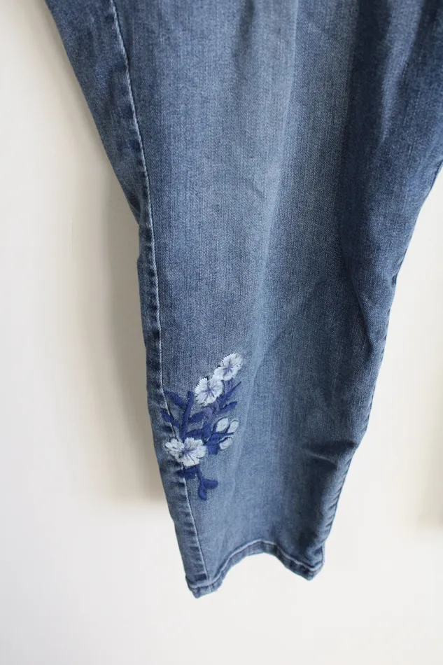 Rings Venezia Venezia Blue Floral Embroidered Jeans 24