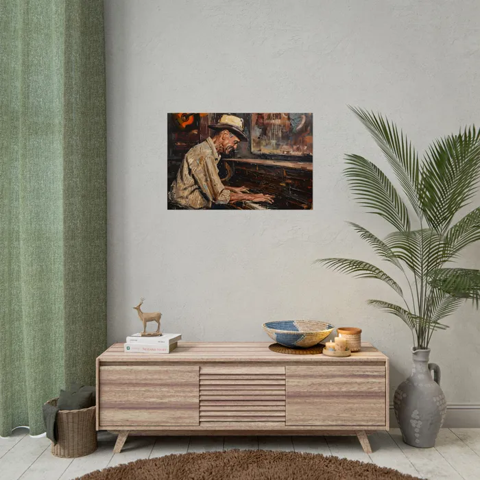 Rolled Posters Honky Tonk Piano Player Art Poster Portraits by NC Earrings