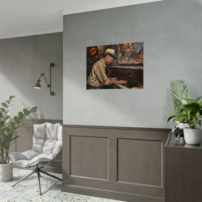 Rolled Posters Honky Tonk Piano Player Art Poster Portraits by NC Earrings