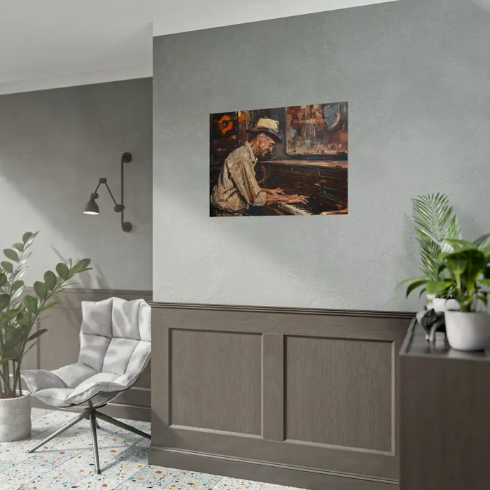 Rolled Posters Honky Tonk Piano Player Art Poster Portraits by NC Earrings