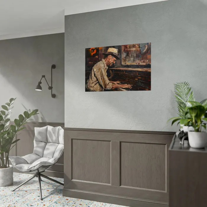 Rolled Posters Honky Tonk Piano Player Art Poster Portraits by NC Earrings