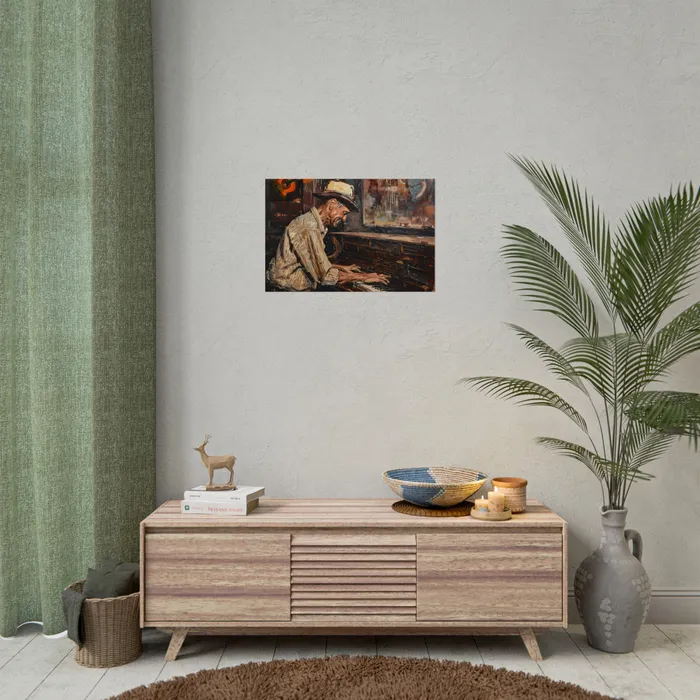 Rolled Posters Honky Tonk Piano Player Art Poster Portraits by NC Earrings