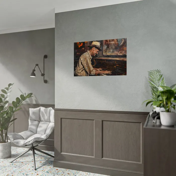 Rolled Posters Honky Tonk Piano Player Art Poster Portraits by NC Earrings