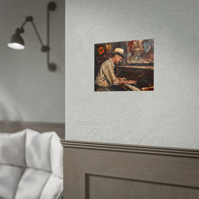 Rolled Posters Honky Tonk Piano Player Art Poster Portraits by NC Earrings
