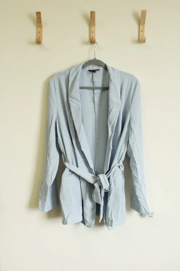 Roz Ali Necklaces NEW Roz Ali Light Blue Summer Cardigan Blazer Size L