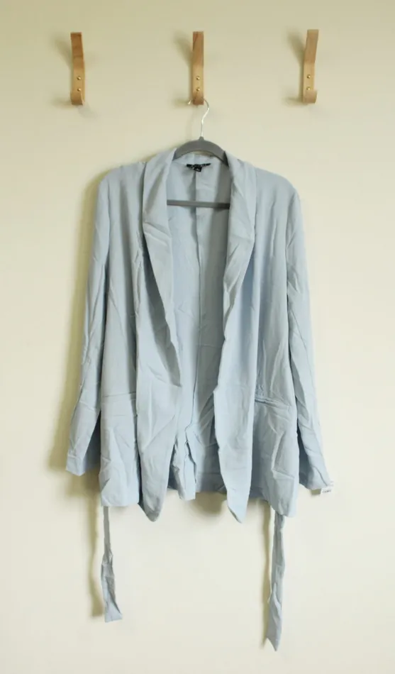 Roz Ali Necklaces NEW Roz Ali Light Blue Summer Cardigan Blazer Size L