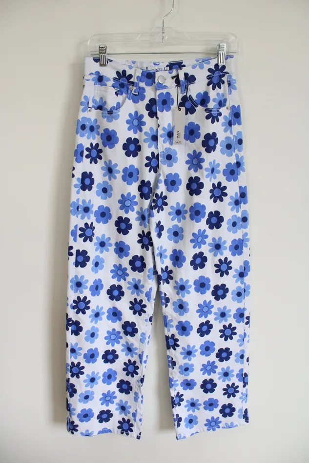 Rue 21 NEW Rue 21 HighRise Blue Floral Skate Jean M Rings