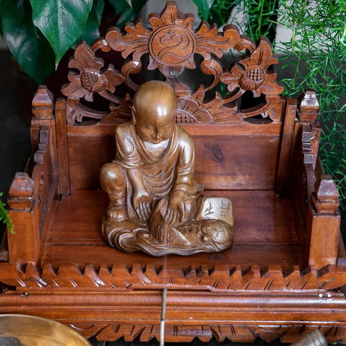 Sacred Statues Rings Wooden May All Beings Be Free Statue