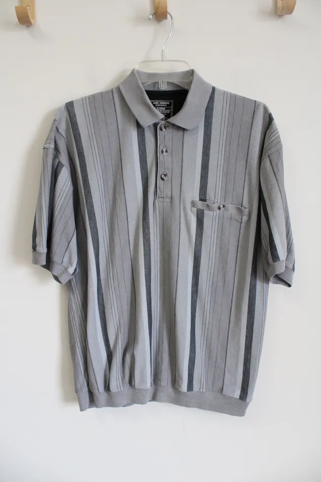 Safe Harbor Gray Striped Polo Shirt XL Safe Harbor Earrings