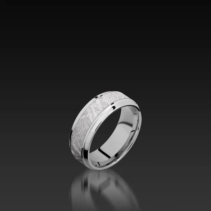 Shop John Atencio Cobalt Chrome Beveled Band with Meteorite Rings