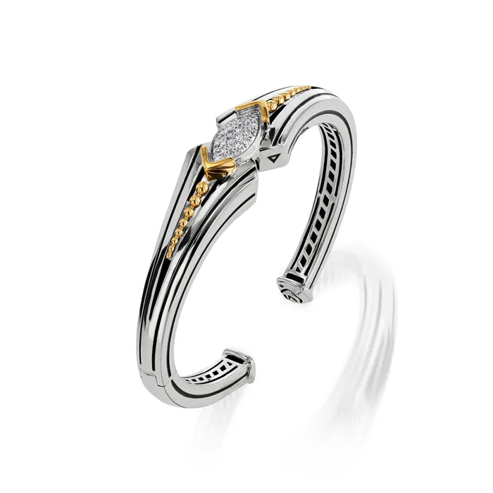 Shop John Atencio Earrings Elixir Pave Diamond Hinged Cuff