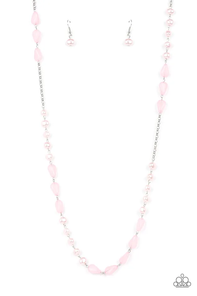 Shoreline Shimmer Pink Paparazzi Accessories Earrings