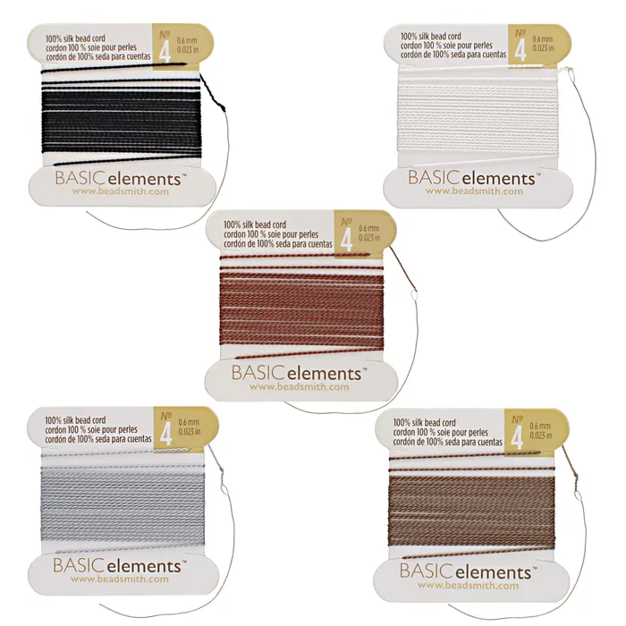 Silk Thread 100 Silk Bead Cord With Needle5X2 Meter Multi Color Pack CHSMX04 Peppy Beads Necklaces Silk Thread 100 Silk Bead Cord With Needle5X2 Meter Multi Color Pack CHSMX04 Peppy Beads Necklaces