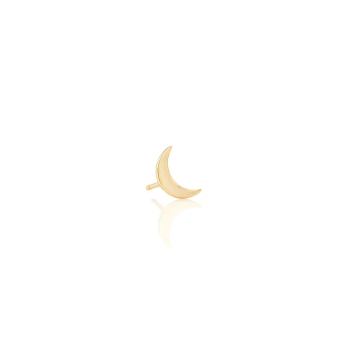 Single Crescent Moon Stud Earring Kris Nations Earrings