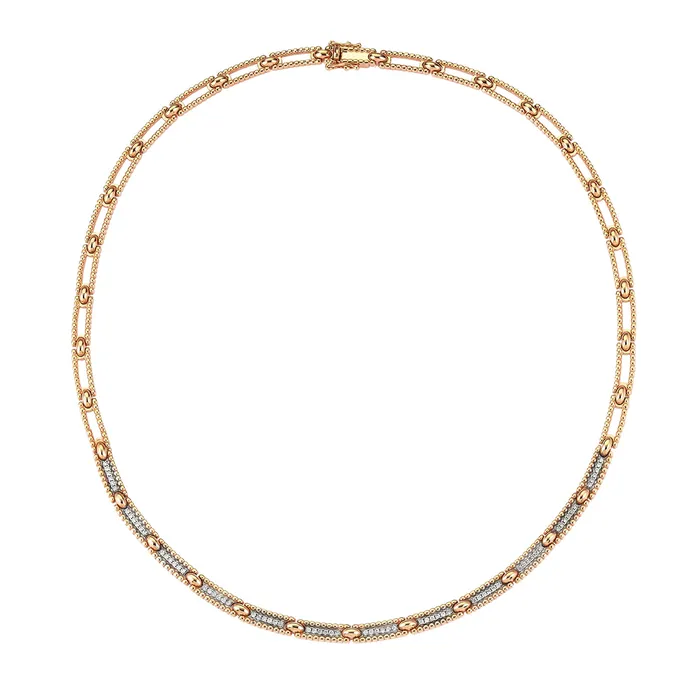 Skinny Beads Pave Open Box Clasp Necklace Kismet by Milka Necklaces