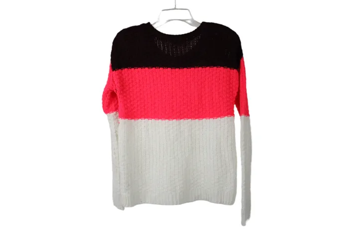 SO Necklaces SO Cable Knit Color Blocked Sweater S