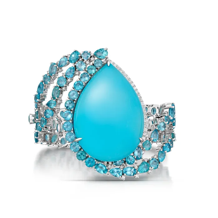 Stephen Silver Fine Jewelry Bracelets 12417 Carat Turquoise and Apatite Bracelet Stephen Silver Fine Jewelry Bracelets 12417 Carat Turquoise and Apatite Bracelet