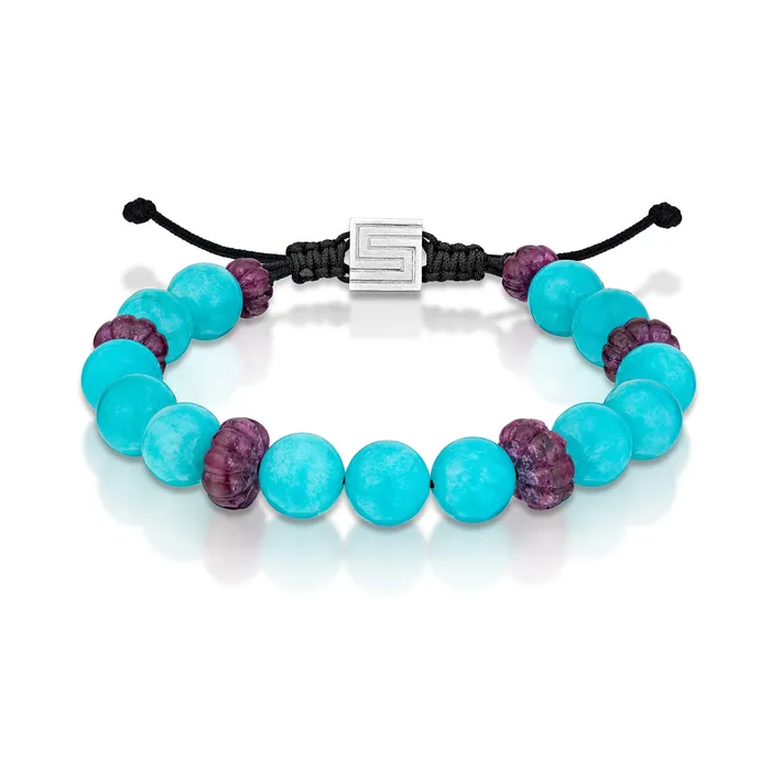 Stephen Silver Fine Jewelry Bracelets Amazonite and Carved Ruby Bead Bracelet Stephen Silver Fine Jewelry Bracelets Amazonite and Carved Ruby Bead Bracelet
