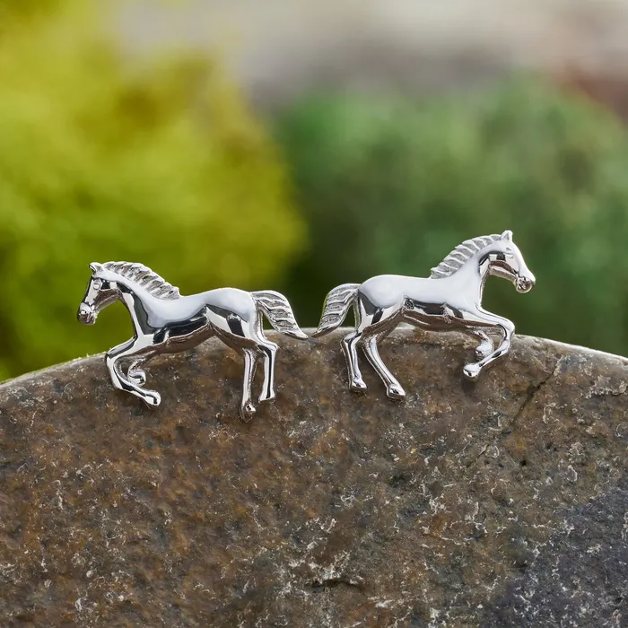 Sterling Silver Galloping Horse Studs Chadds Ford Jewelry Rings