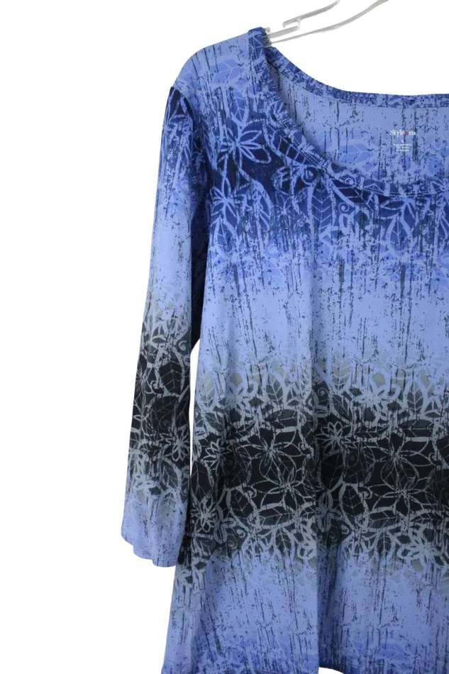 Style Co Earrings Style Co Blue Long Sleeved Shirt L