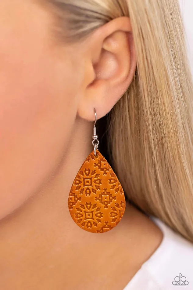 Stylishly Subtropical Orange Paparazzi Accessories Earrings