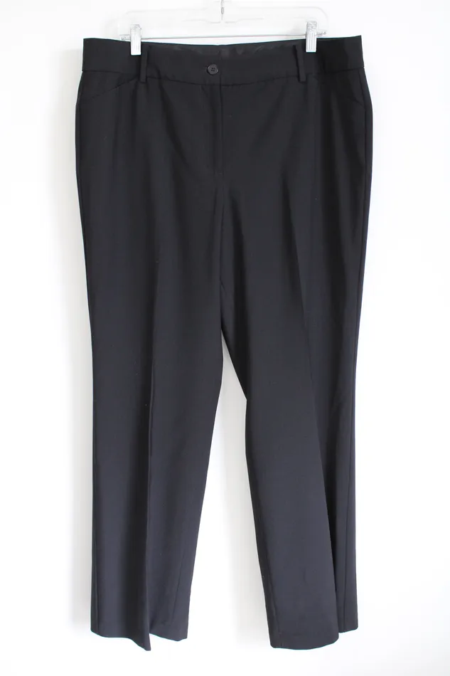 Talbots Rings NEW Talbots Black Straight Leg Trouser Pant 16